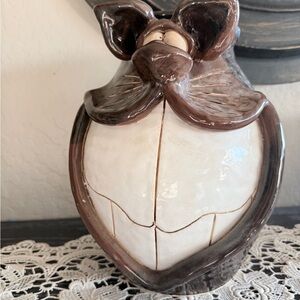 Large Vintage Ceramic Cat Container | Kitsch Cat Cookie Jar